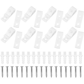 DOITOOL Roman Blinds 16 Sets Curtain P Clip Hooks with Screws Roller Shade Safety Chain and Cord Guide Fixation Hooks for Vertical Roman Roller Blinds Bead Chain Cord Control Roman Window Shades