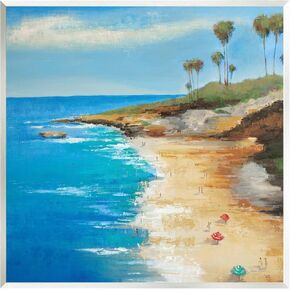 Stupell Industries Beach Landscape Cove Wall Plaque Art Design by Liz Jardine