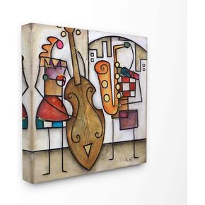 Stupell Industries Musical Duet Abstract Modern Painting, Design by Artist Eric Waugh Wall Art, 17 x 1.5 x 17, Canvas