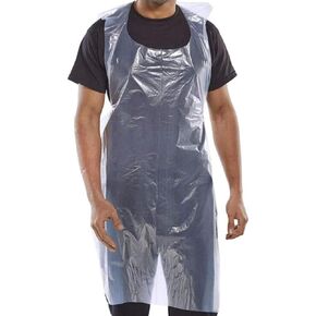 QUUPY 100 PCS Disposable Clear Plastic Waterproof Polythene Aprons for Cooking Painting Hairdressing Medical Use and Other Activities