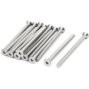uxcell® M6x90mm 304 Stainless Steel Flat Head Hex Socket Cap Screws DIN7991 15pcs