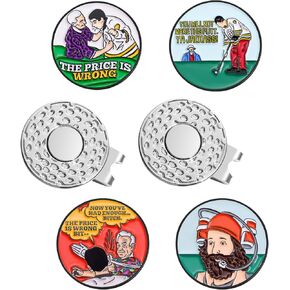 Happy Magnetic Golf Hat Clips for Putting Green, Funny Golf Ball Marker Hat Clips, Magnetic Golf Hat Clip with Enamel Metal Ball Markers for Men Women Golf Accessories Gifts