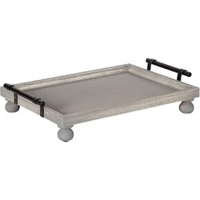 Kate and Laurel Bruillet Farmhouse Rectangular Tray, 12 x 16, Rustic Brown, Wood Tray for Coffee Table