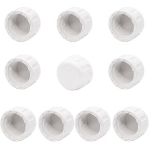 10pcs 1/2" PVC Pipe Fittings End Female Thread Cap Plug Adapter White H-087-1/2