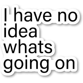 I Have No Idea Whats Going On Sticker Funny Quotes Stickers - 3 Pack - Set of 2.5, 3 and 4 Inch Vinyl Laptop Stickers - for Laptop, Phone, Water Bottle (3 Pack) S214667-3Pack