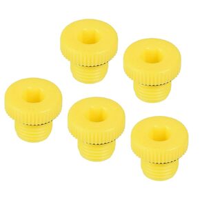 YOKIVE 5 Pcs End Caps, PP Plastic Hold Plugs Male Threaded Hex Socket Sealing Screw with Gasket, Great for Pipe Joints, Valves (Yellow, M10x1)
