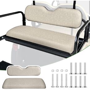 Universal Rear Replacement Cushions for Golf Cart Flip Rear Seat,Golf Cart Back Seat for EZGO TXT RXV ST for ST Sport for Valor Models for Club Car,Seat Bottom Cushion and Back Cushion Set