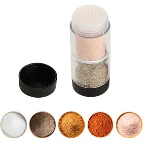 Sunmei Salt and Pepper Shakers Moisture Proof Set, 2-in-1 Portable Spice Shaker with Airtight Lid, Perfect for Camping Kitchen, Travel, Car Camping, RV, Outdoors, Backpack, BBQ Picnic, Lunch Boxes