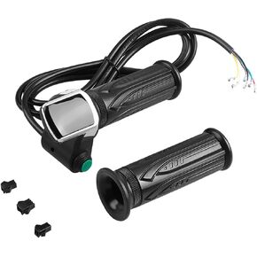 E-Bike Throttle Handlebar Waterproof ABS Handlebar Grip with LCD Display for Electric Cars Bike Scooter 1 Pair