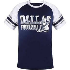 Mens Football Fans Athletic City Raglan T-Shirts - Navy & White