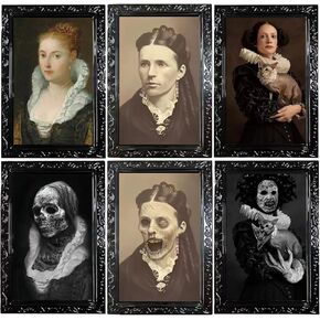 3 Pack Halloween 3D Changing Face Moving Picture Frames, Horror Portrait Decorations For Halloween Creepy Haunted Wall Decor, Horror Party Supply