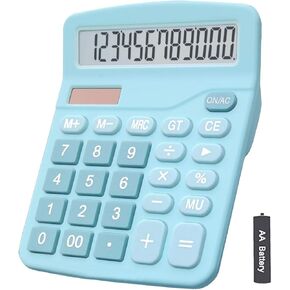 Calculators, BESTWYA 12-Digit Dual Power Handheld Desktop Calculator with Large LCD Display Big Sensitive Button (Black, Pack of 1)