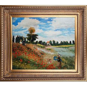 حقل خشخاش La Pastiche باللون الأرجنتيني مع لوحة زيتية بإطار ذهبي ملكي، مقاس 32.5 بوصة × 28.5 بوصة، متعددة الألوان in Kuwait