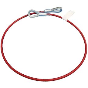 Peakworks OSHA Compliant, Fall Protection 2 ft. Cable Anchor Sling with 2 Eye Rings, PVC Coated Galvanized Cable, 1/4" Thick, Red, V8208002