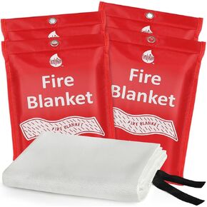 Emergency Fire Blanket for Kitchen, Home, Camping and Vehicles - Fiberglass Fire Flame Suppression Retardant Fireproof Fabric for Cars, Office, Warehouse Survival Safety.
