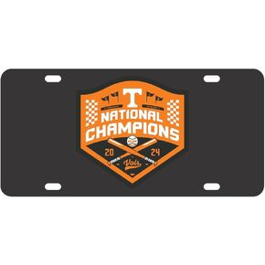 Craftique 2024 National Championships Baseball Tennessee Acrylic License Plate Car Tag Black, 00266
