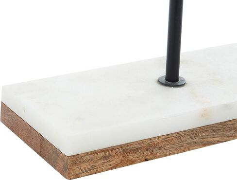 Deco 79 Mango Wood Geometric Decorative Sculpture Circle Home Decor Statue with Marble Stand, Accent Figurine 9" x 4" x 14", Brown in Saudi Arabia