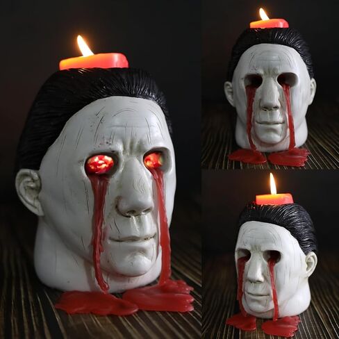Halloween Michael Mers Candle Holder Halloween Merchandise,Mers's Decor, Halloween Horror Candlestick Decoration, Red, JG-Maike-Zhutai-2 in Saudi Arabia