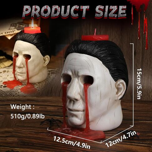Halloween Michael Mers Candle Holder Halloween Merchandise,Mers's Decor, Halloween Horror Candlestick Decoration, Red, JG-Maike-Zhutai-2 in Saudi Arabia