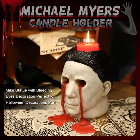 Halloween Michael Mers Candle Holder Halloween Merchandise,Mers's Decor, Halloween Horror Candlestick Decoration, Red, JG-Maike-Zhutai-2 in Saudi Arabia