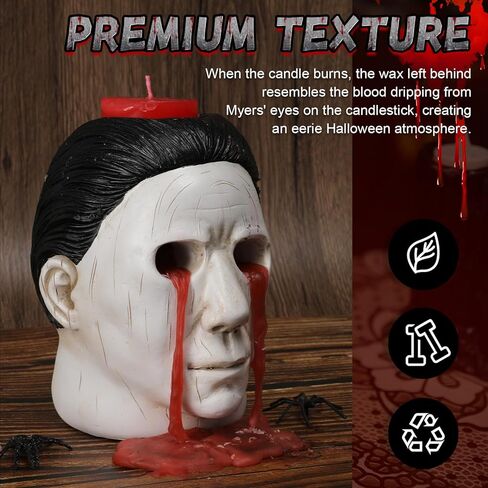 Halloween Michael Mers Candle Holder Halloween Merchandise,Mers's Decor, Halloween Horror Candlestick Decoration, Red, JG-Maike-Zhutai-2 in Saudi Arabia