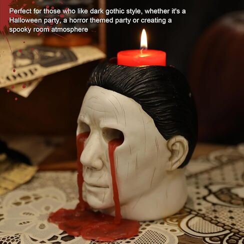 Halloween Michael Mers Candle Holder Halloween Merchandise,Mers's Decor, Halloween Horror Candlestick Decoration, Red, JG-Maike-Zhutai-2 in Saudi Arabia