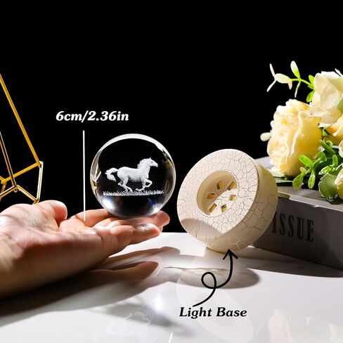 2.36in. Miniatured Butterfly with A Flower Birthday Christmas for Women Girlfriend, 3D Glass Engraved Cute Butterfly K9 Crystal Ball with Light Base for Home Office Decoration in Kuwait