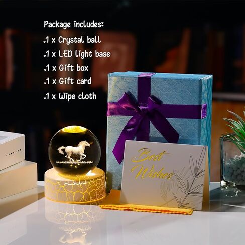 2.36in. Miniatured Butterfly with A Flower Birthday Christmas for Women Girlfriend, 3D Glass Engraved Cute Butterfly K9 Crystal Ball with Light Base for Home Office Decoration in Kuwait