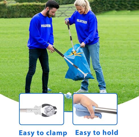 Grabber Reacher Tool Heavy Duty, 54" Trash Picker Upper Grabber Outside Heavy Duty Trash Picker for Outdoor Stainless Steel Pipe Extra Long Foldable Sturdy and Durable (54inch) in Saudi Arabia