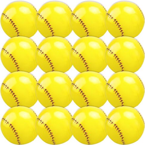 16 قطعة من كرة البيسبول الصفراء القابلة للنفخ، كرة شاطئ رياضية قابلة للنفخ لفصل الصيف، حمام السباحة، لوازم الحفلات الرياضية، الأنشطة المائية in Kuwait
