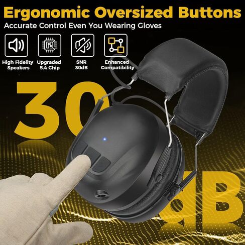 Bluetooth 5.4 Hearing Protection with 120H Working Time, 1200mAh Rechargeable Battery Ear Protection Headphones in Saudi Arabia