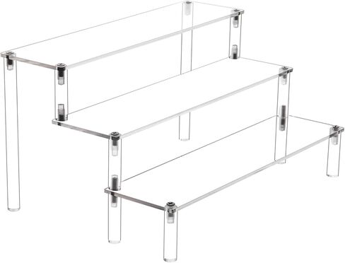 حامل عرض أكريليك، حامل منظم العطور من 3 طبقات، حامل حامل كب كيك شفاف، حامل رف كبير للشخصيات، أرفف الحلوى للحفلات، حامل حامل للديكور والمنظم in Kuwait