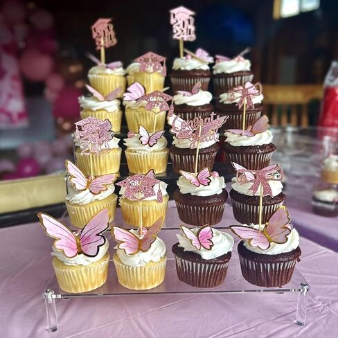 حامل عرض أكريليك، حامل منظم العطور من 3 طبقات، حامل حامل كب كيك شفاف، حامل رف كبير للشخصيات، أرفف الحلوى للحفلات، حامل حامل للديكور والمنظم in Kuwait