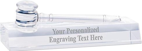 Crown Awards 9" Personalized Acrylic Gavel On Base, Custom Engraved Gavel Gift Trophy, Add Your Own Engraving, Prime in Saudi Arabia