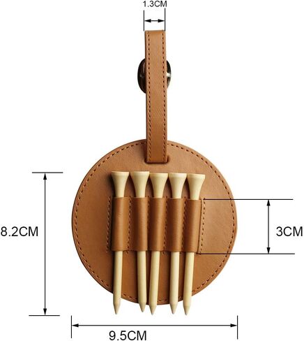 Myartte Golf Tee Holder with Wood Golf Tees Value 1 Set Golf Tee Holder for Bag Belt, Luxury Leather Gift for Golfer Men Women in Saudi Arabia