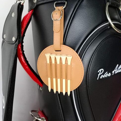 Myartte Golf Tee Holder with Wood Golf Tees Value 1 Set Golf Tee Holder for Bag Belt, Luxury Leather Gift for Golfer Men Women in Saudi Arabia