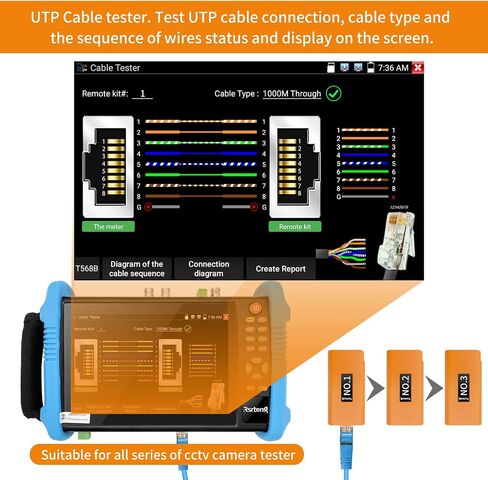 Rsrteng Network Cable Tester,2PCS Remote Kits NO.22 for RJ45,Cat5,Cat6, 5E,6E,Support Measure Length,Host/Test Box Fault Location,Short Circuit Test,Working with CCTV Camera Tester in Saudi Arabia