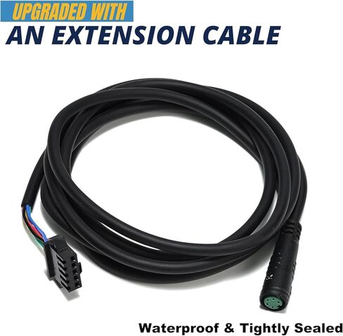 شاشة عرض EBike، شاشة LCD للدراجة 24 فولت 36 فولت 48 فولت، مع موصل تمديد مقاوم للماء مباشرة إلى وحدة تحكم EBike، مقود مقاوم للماء 22.2 مم (GD01) in Kuwait