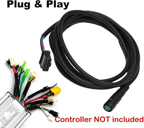 شاشة عرض EBike، شاشة LCD للدراجة 24 فولت 36 فولت 48 فولت، مع موصل تمديد مقاوم للماء مباشرة إلى وحدة تحكم EBike، مقود مقاوم للماء 22.2 مم (GD01) in Kuwait