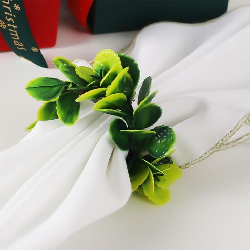 مجموعة حلقات المناديل المكونة من 6 قطع، حامل حلقة منديل أوراق الربيع للعائلة لتناول الطعام وحفلات الزفاف وأعياد الميلاد وعيد الفصح وديكور الطاولة in Kuwait