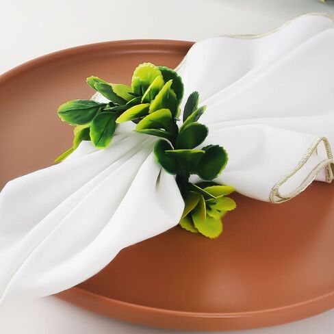 مجموعة حلقات المناديل المكونة من 6 قطع، حامل حلقة منديل أوراق الربيع للعائلة لتناول الطعام وحفلات الزفاف وأعياد الميلاد وعيد الفصح وديكور الطاولة in Kuwait