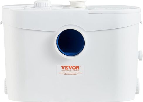 VEVOR 350W Macerator Pump, 6000 L/h Flow, 23 ft/7 m Head, Macerator Sewerage Sump Pump with 3 Water Inlets for Basement, Kitchen, Sink, Shower, Bathtub, Laundry Waste Water Disposal Upflush Machine in Saudi Arabia