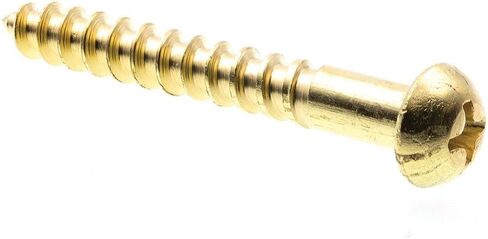 Prime-Line 9208373 Wood Screws, Round Head, Phillips Drive, #10 X 1-1/2 In., Solid Brass (15 Pack) in Saudi Arabia
