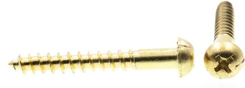 Prime-Line 9208373 Wood Screws, Round Head, Phillips Drive, #10 X 1-1/2 In., Solid Brass (15 Pack) in Saudi Arabia