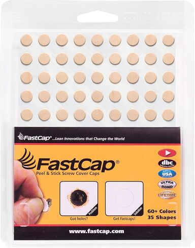 FastCap - أغطية فتحات المسمار، ملصقات دائرية مقاس 3/8 بوصة (9 مم) - مشاريع الأعمال الخشبية الاحترافية - خمس أوراق (90 غطاء على كل ورقة) - خشب حقيقي غير مكتمل، اللون - خشب القيقب، (FC-74883-3/8) in Saudi Arabia