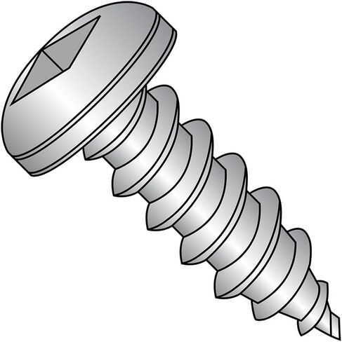 Small Parts 0616AQP188 18-8 Stainless Steel Sheet Metal Screw, Plain Finish, Pan Head, Square Drive, Type A, #6-18 Thread Size, 1" Length (Pack of 100) in Saudi Arabia