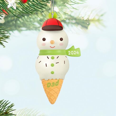 Hallmark Keepsake Christmas Ornament 2024, Daughter Snowman Ice Cream Cone 2024, Family Gifts in Saudi Arabia