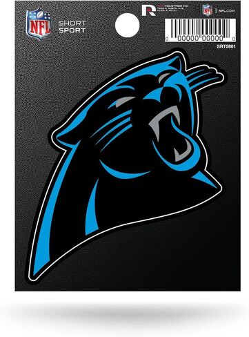 ملصق رياضي قصير بشعار الفريق من Rico Industries NFL Carolina Panthers، مقاس 5.00 بوصة × 7.00 بوصة in Kuwait