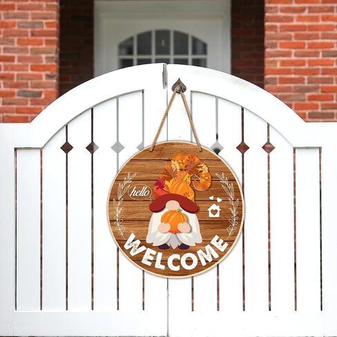 Interchangeable Welcome Sign for Front Door DIY Holiday Seasonal Gnome Wreath Wood Sign Decoration with Detachable Hats and Swappable Pieces Door Home Wall Decor (21 Pcs) in Kuwait