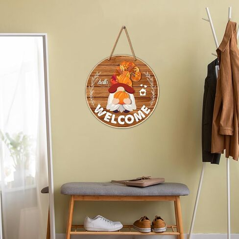 Interchangeable Welcome Sign for Front Door DIY Holiday Seasonal Gnome Wreath Wood Sign Decoration with Detachable Hats and Swappable Pieces Door Home Wall Decor (21 Pcs) in Kuwait